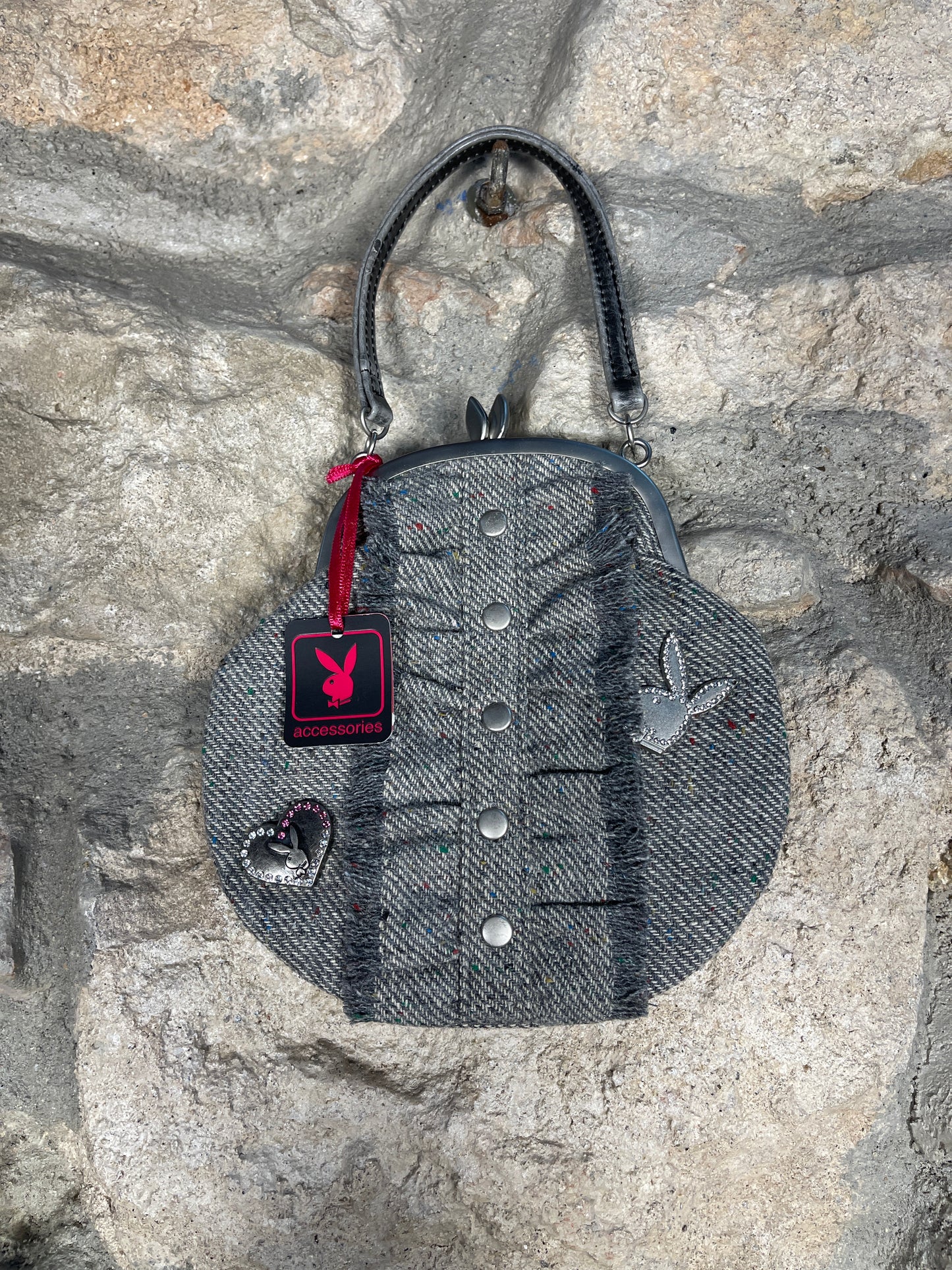 Y2K Playboy Hand Bag Silver Deadstock 2004