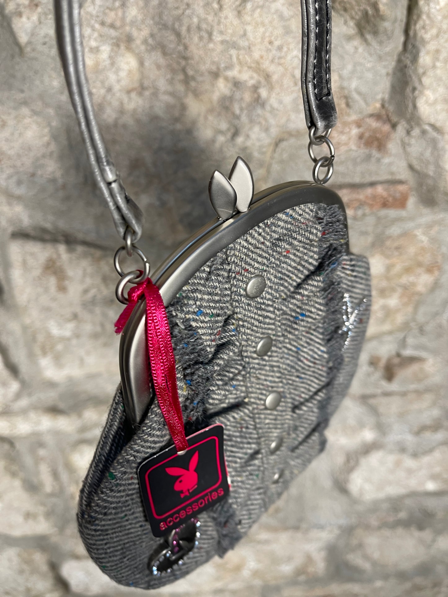 Y2K Playboy Hand Bag Silver Deadstock 2004