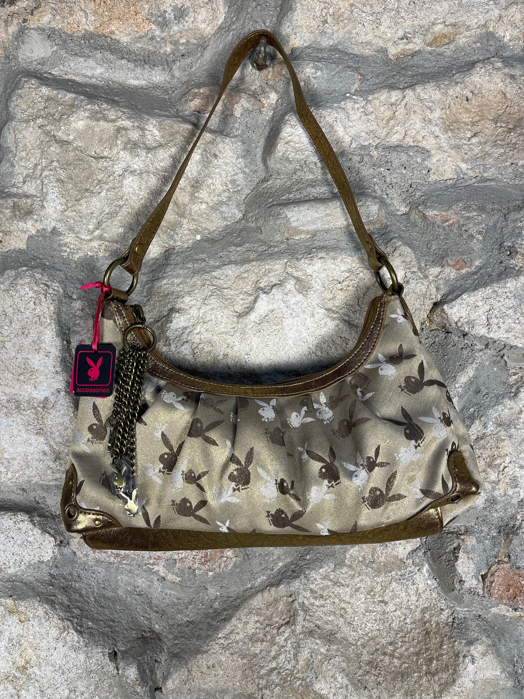Y2K Playboy Shoulder Bag Brown Deadstock 2007