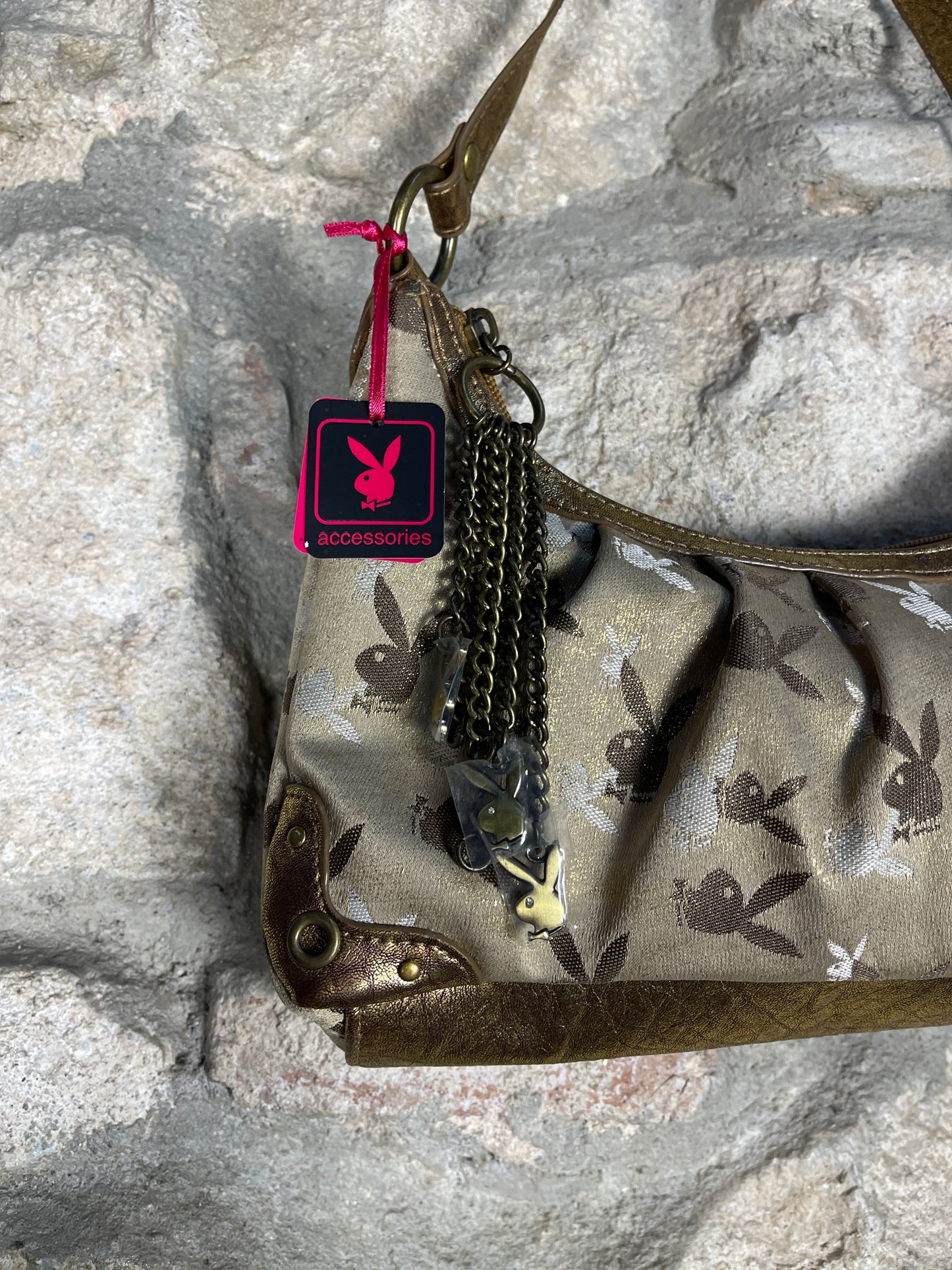 Y2K Playboy Shoulder Bag Brown Deadstock 2007