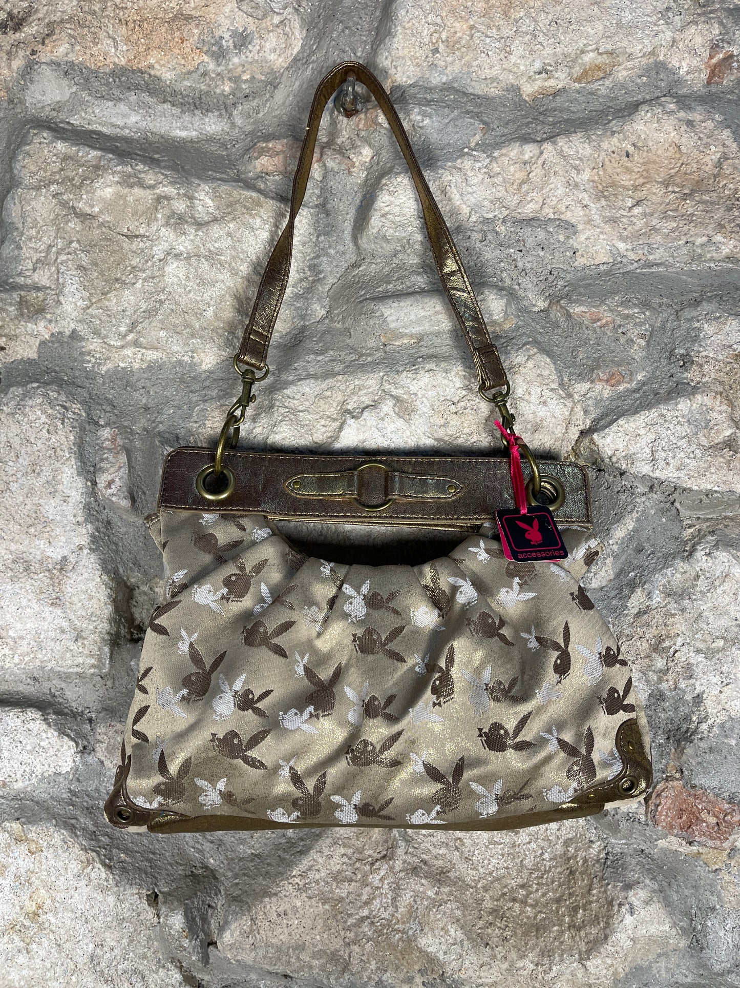 Y2K Playboy Shoulder Bag Gold Deadstock 2004