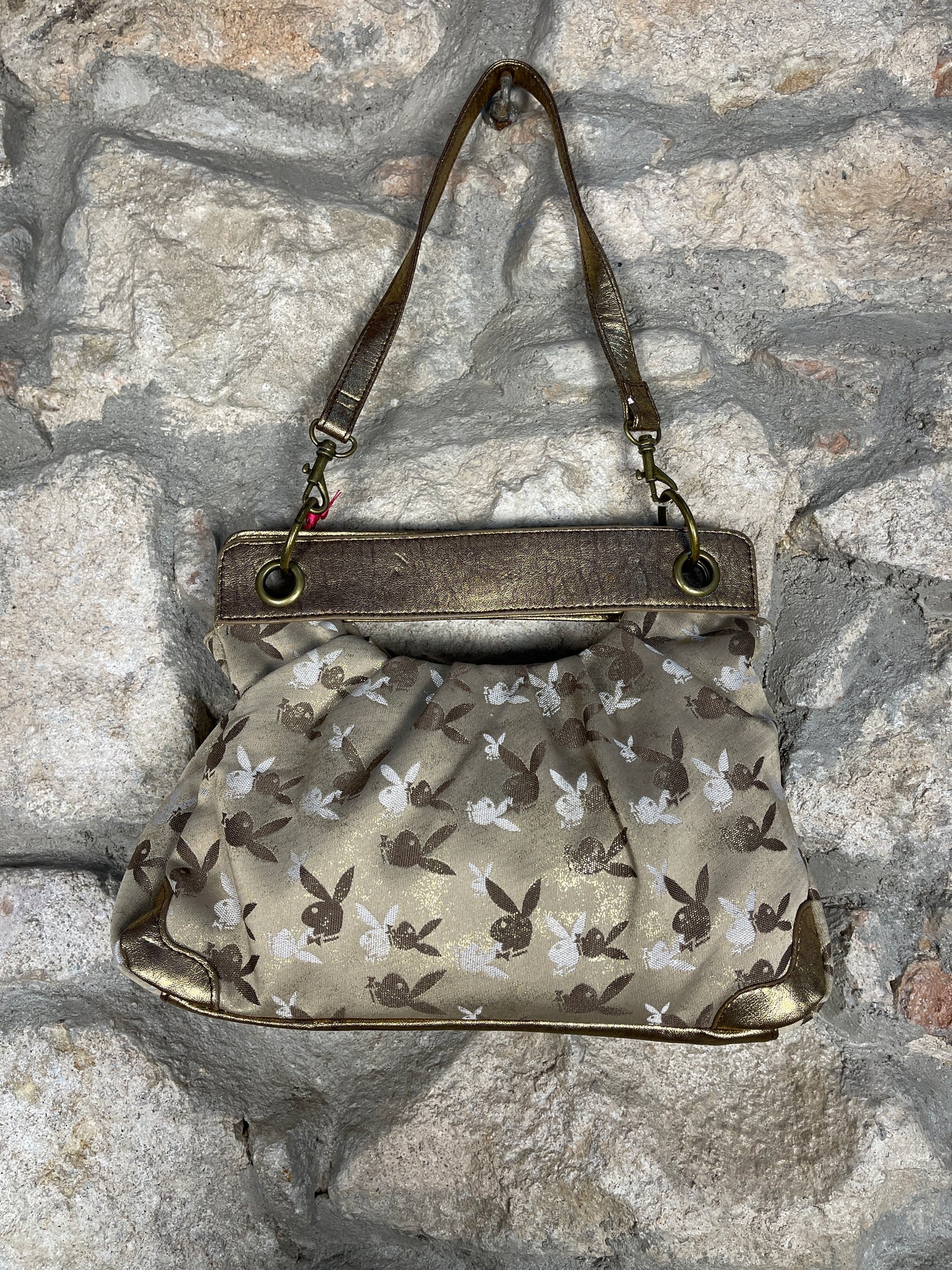Y2K Playboy Shoulder Bag Gold Deadstock 2004