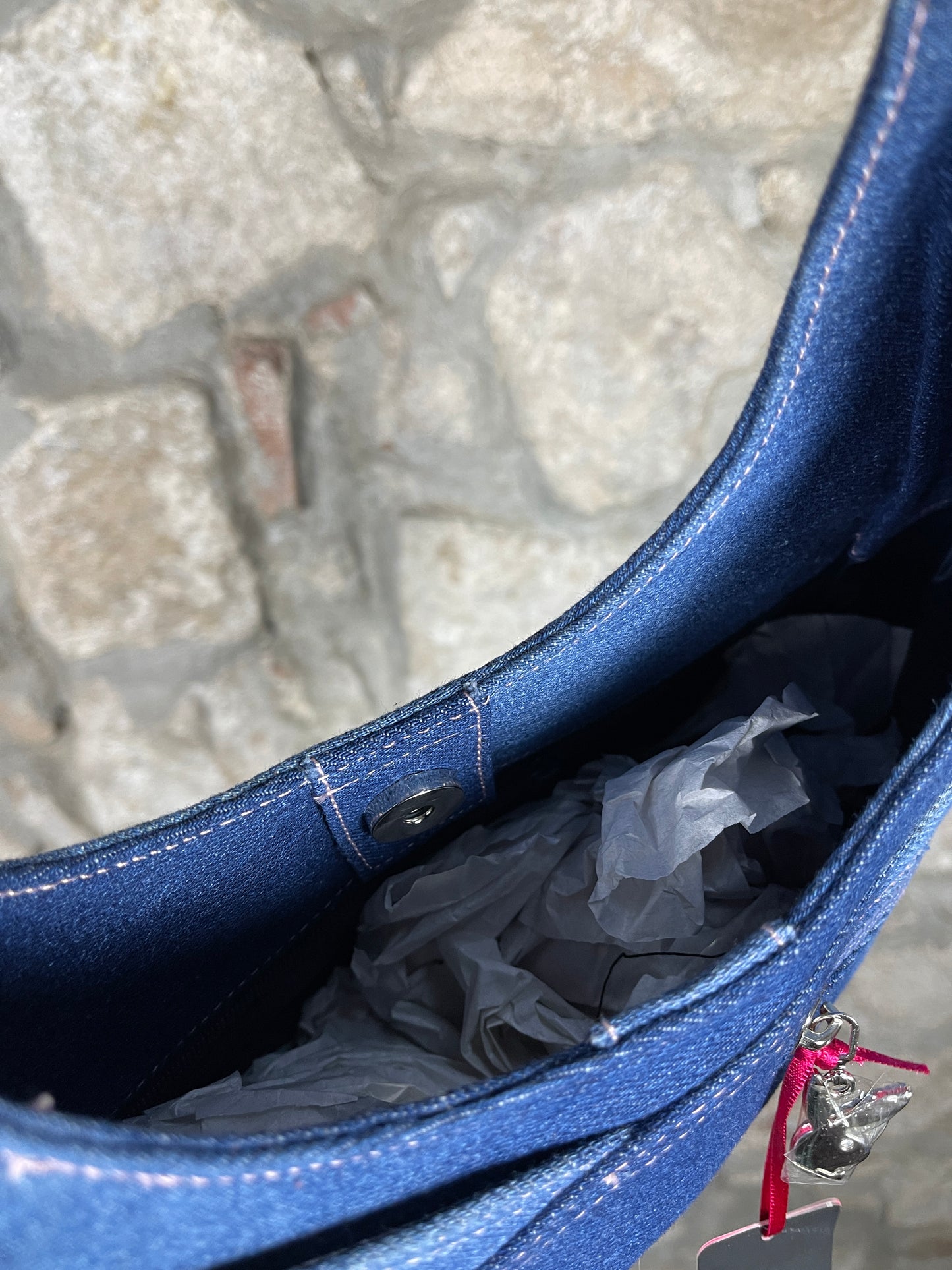 Y2K Playboy Denim Shoulder Bag Blue Deadstock 2004