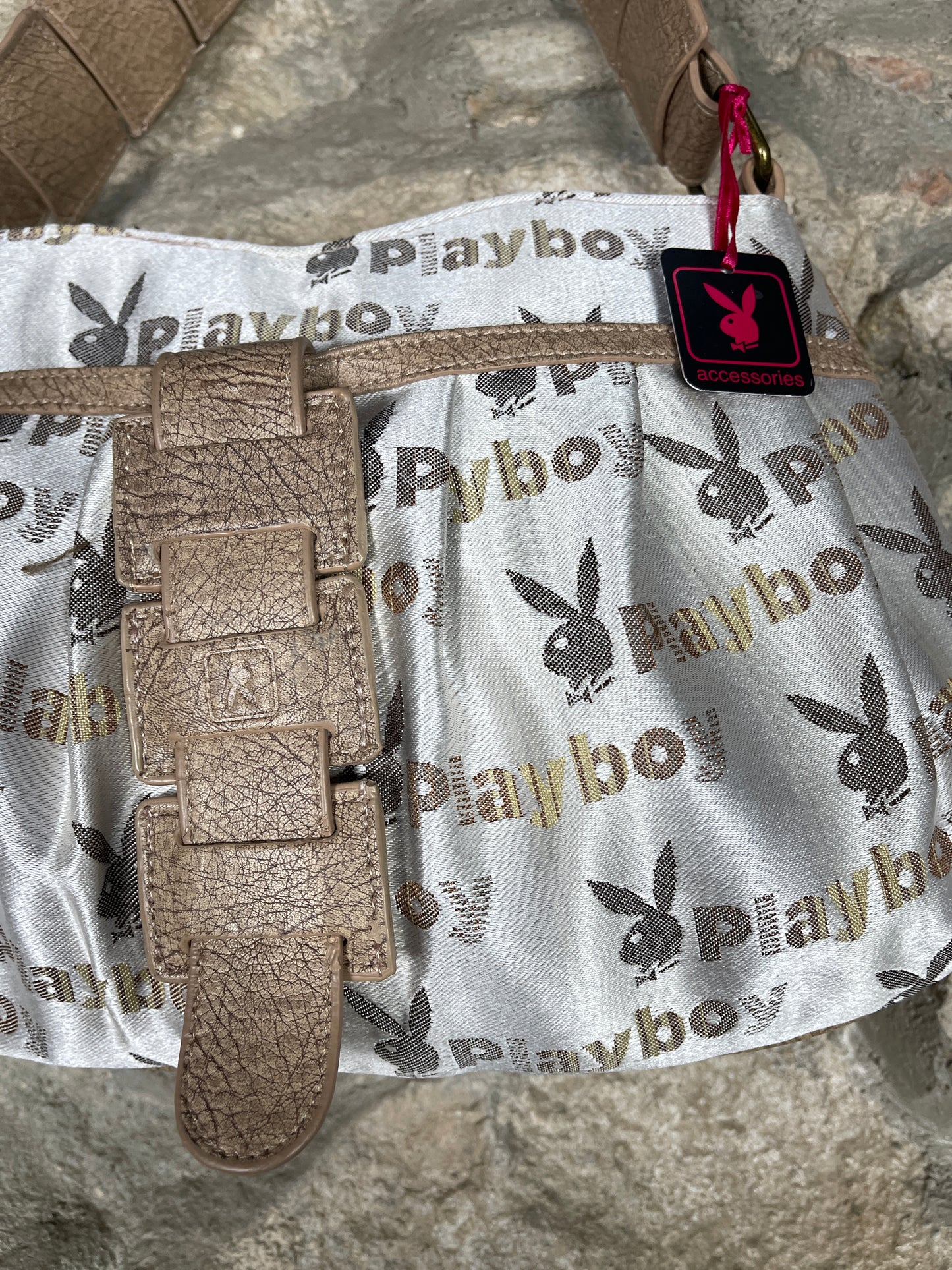Y2K Playboy Shoulder Bag Beige Creme Deadstock 2008