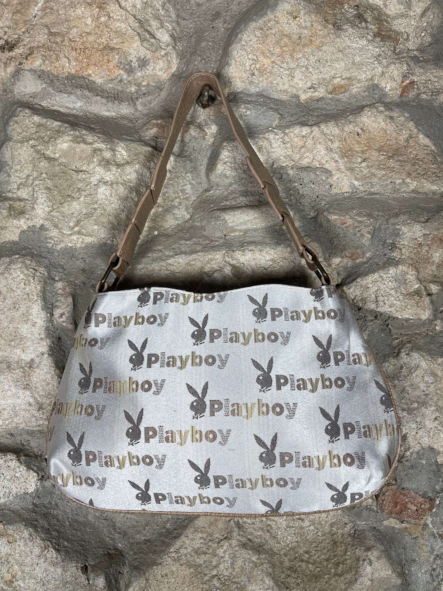 Y2K Playboy Shoulder Bag Beige Creme Deadstock 2008