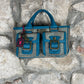 Y2K Playboy Hand Bag Jute Turquoise Creme Deadstock 2004