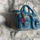 Y2K Playboy Hand Bag Jute Turquoise Creme Deadstock 2004