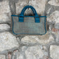 Y2K Playboy Hand Bag Jute Turquoise Creme Deadstock 2004