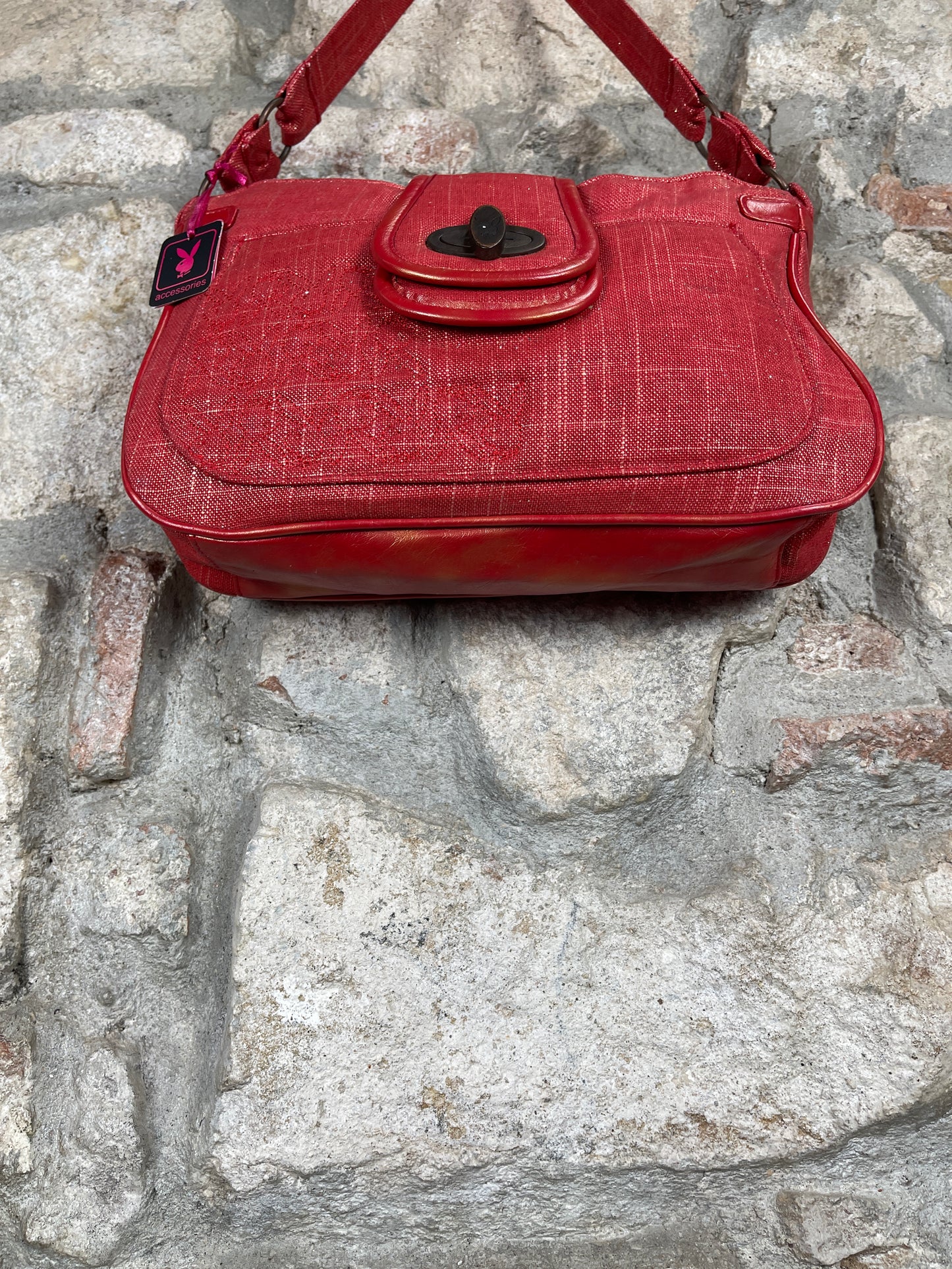 Y2K Playboy Shoulder Bag Red Deadstock 2004