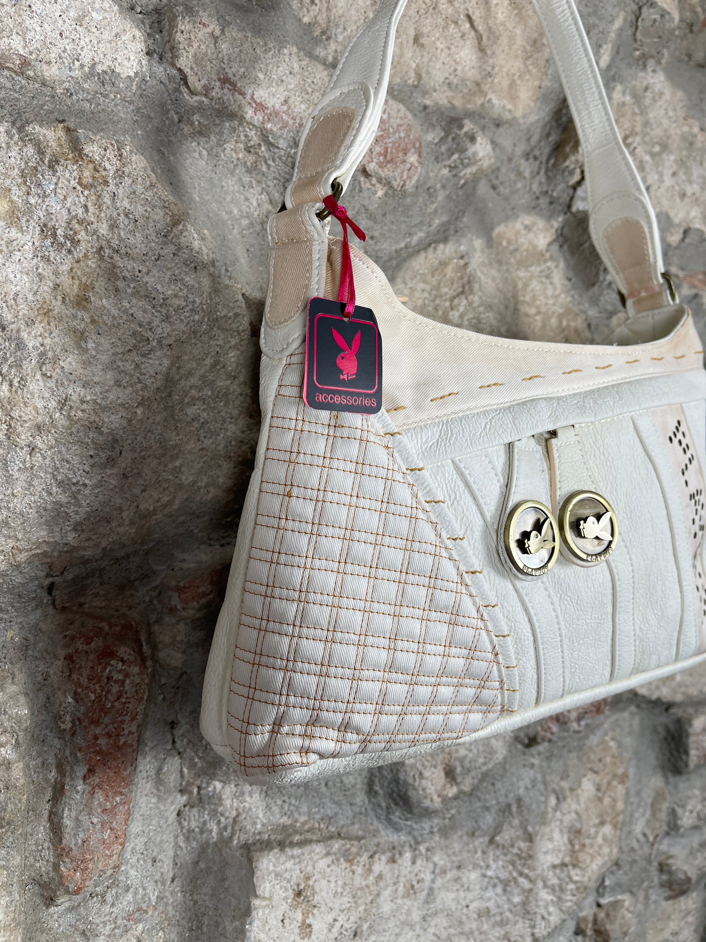 Y2K Playboy Shoulder Bag White Deadstock 2008