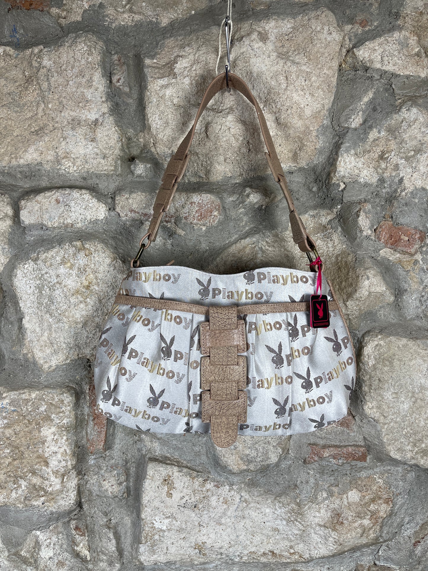 Y2K Playboy Shoulder Bag Beige Creme Deadstock 2008
