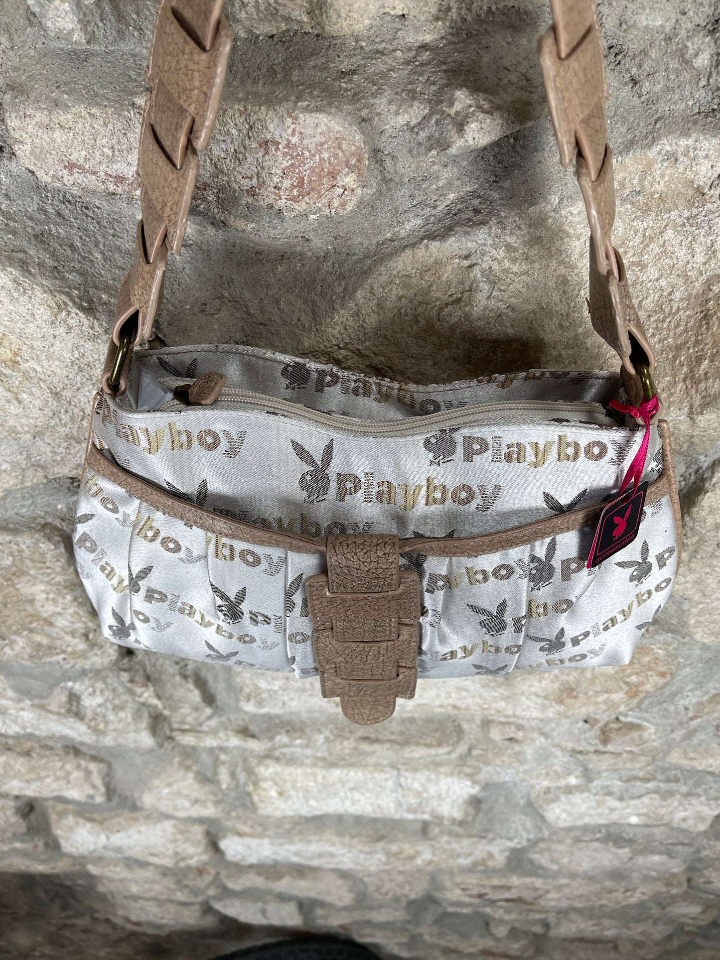 Y2K Playboy Shoulder Bag Beige Creme Deadstock 2008