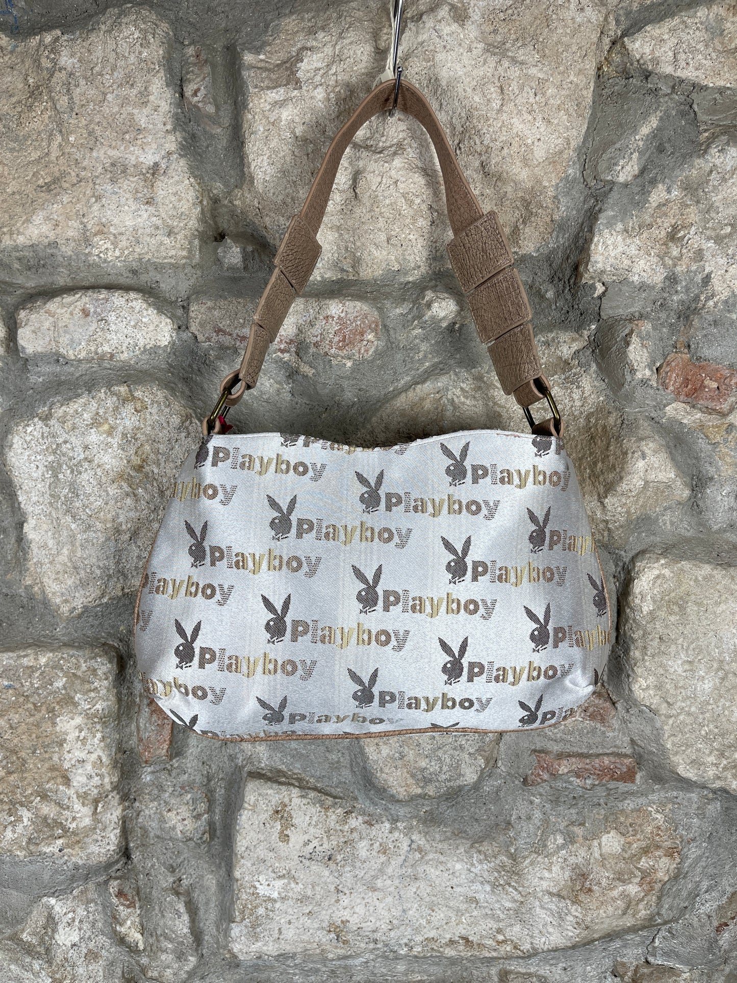Y2K Playboy Shoulder Bag Beige Creme Deadstock 2008