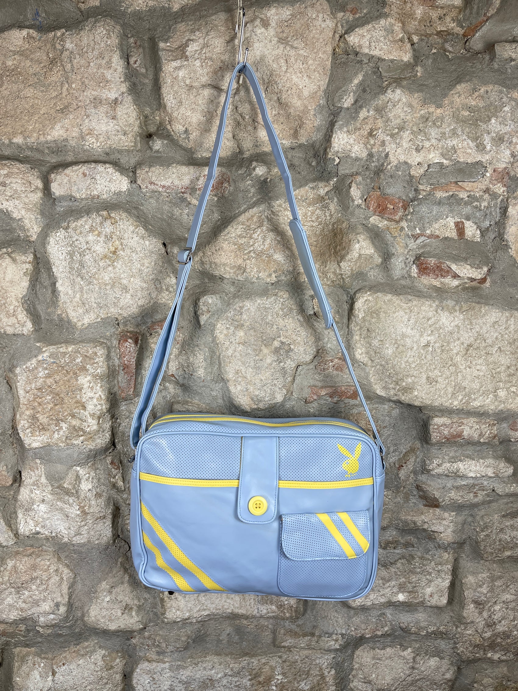 Y2K Playboy Shoulder Laptop Bag Blue Deadstock 2003