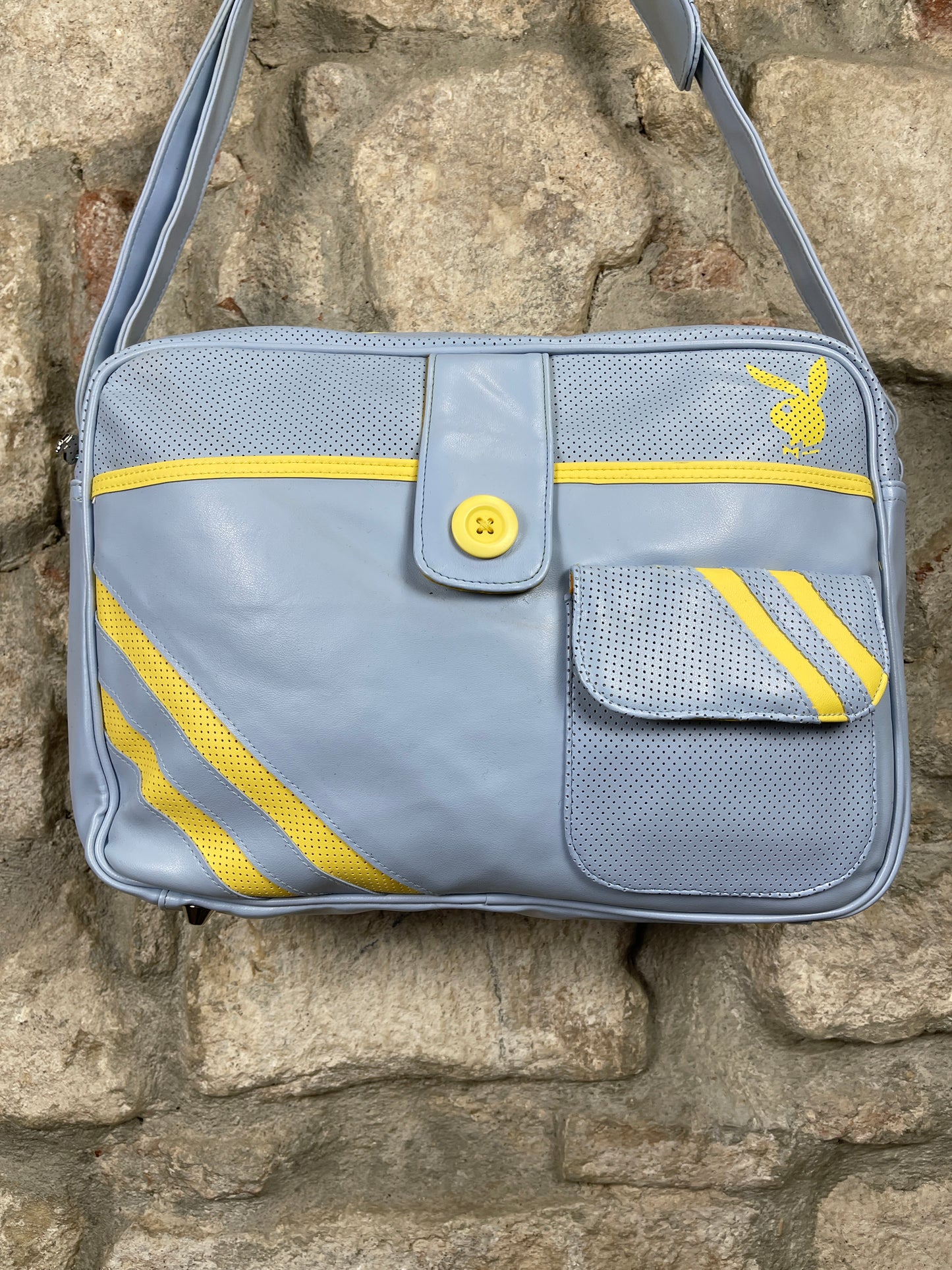 Y2K Playboy Shoulder Laptop Bag Blue Deadstock 2003