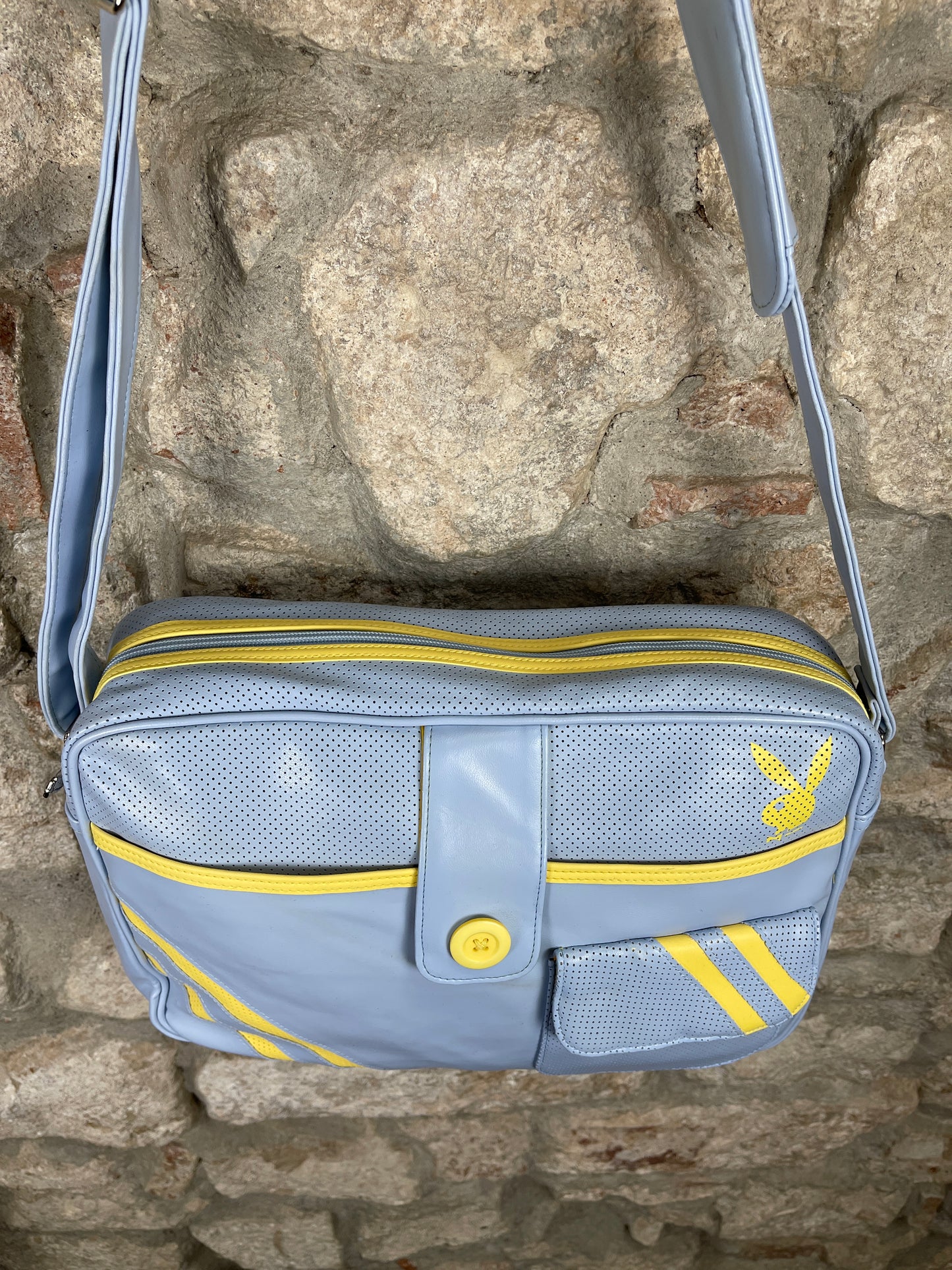 Y2K Playboy Shoulder Laptop Bag Blue Deadstock 2003