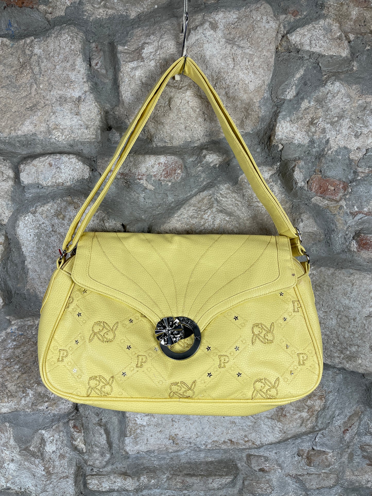 Y2K Playboy Shoulder Bag Yellow Deadstock 2007