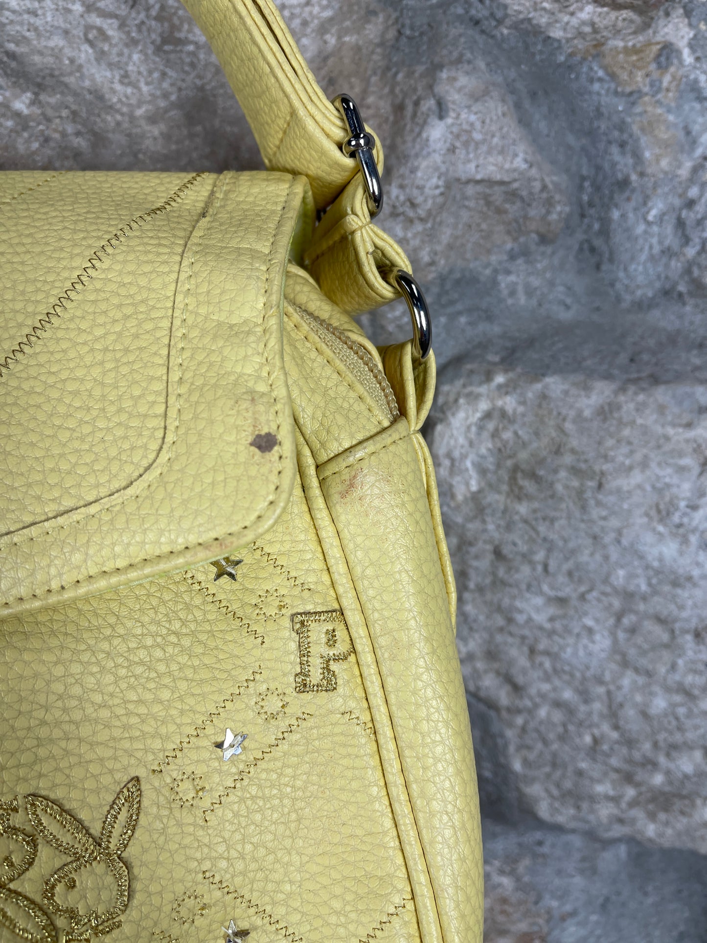 Y2K Playboy Shoulder Bag Yellow Deadstock 2007