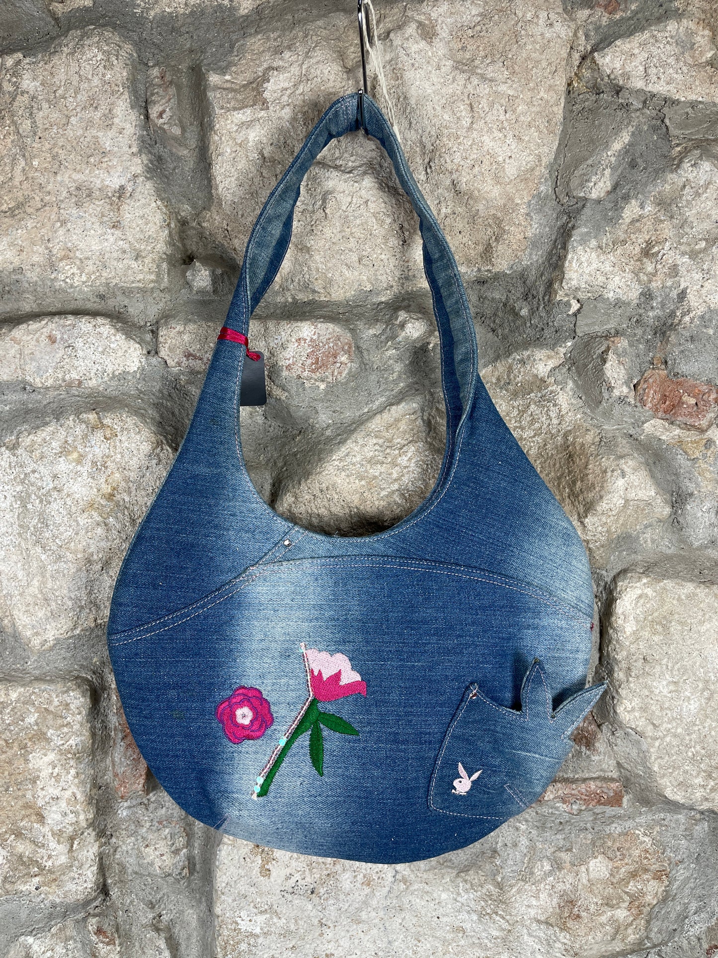 Y2K Playboy Denim Shoulder Bag Blue Deadstock 2004