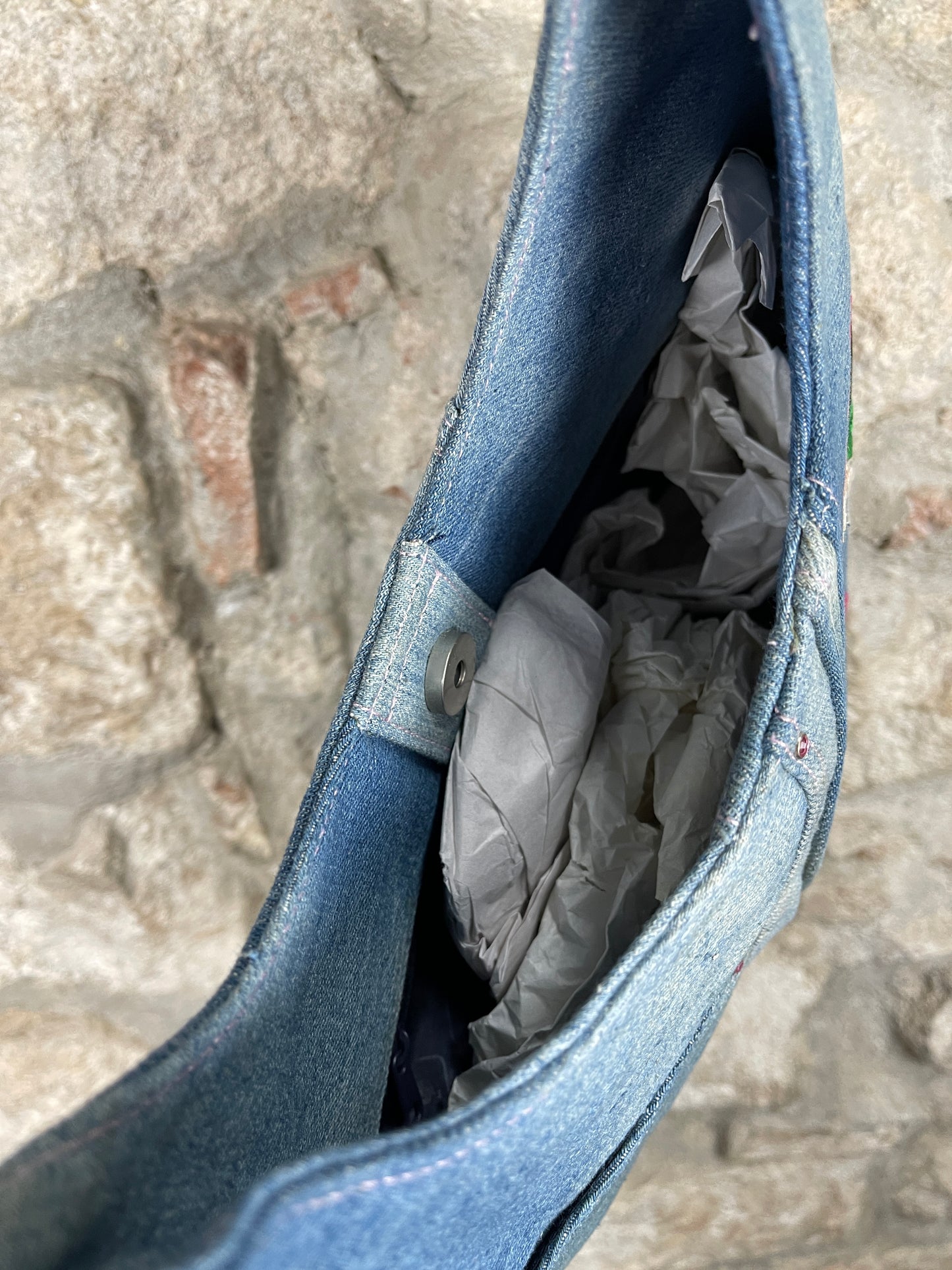 Y2K Playboy Denim Shoulder Bag Blue Deadstock 2004