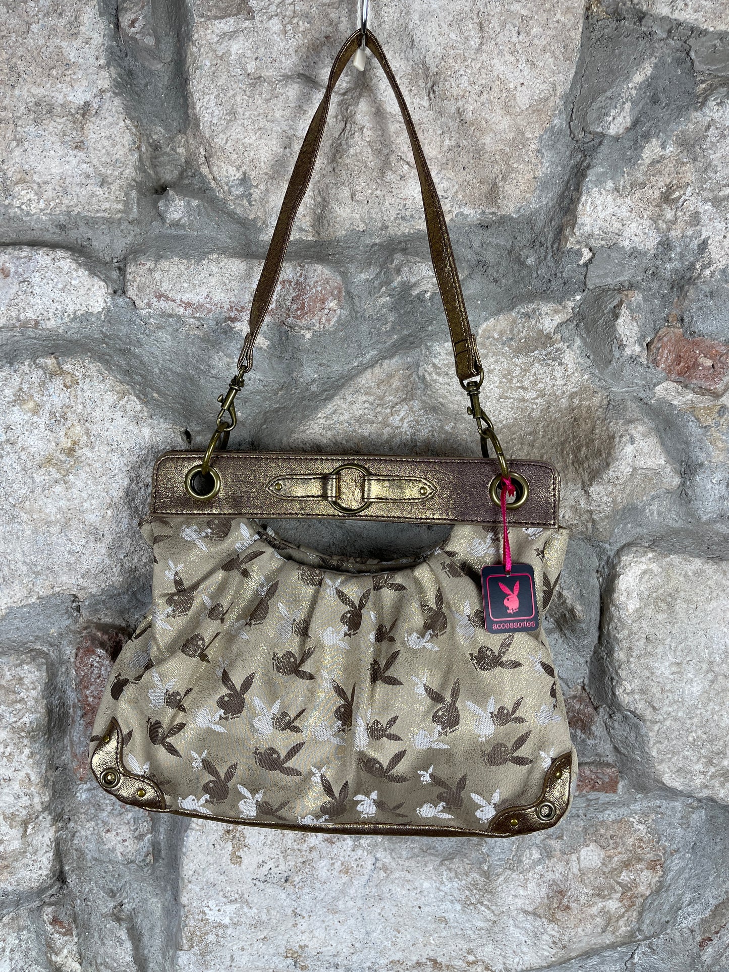 Y2K Playboy Hand Bag Gold Deadstock 2008