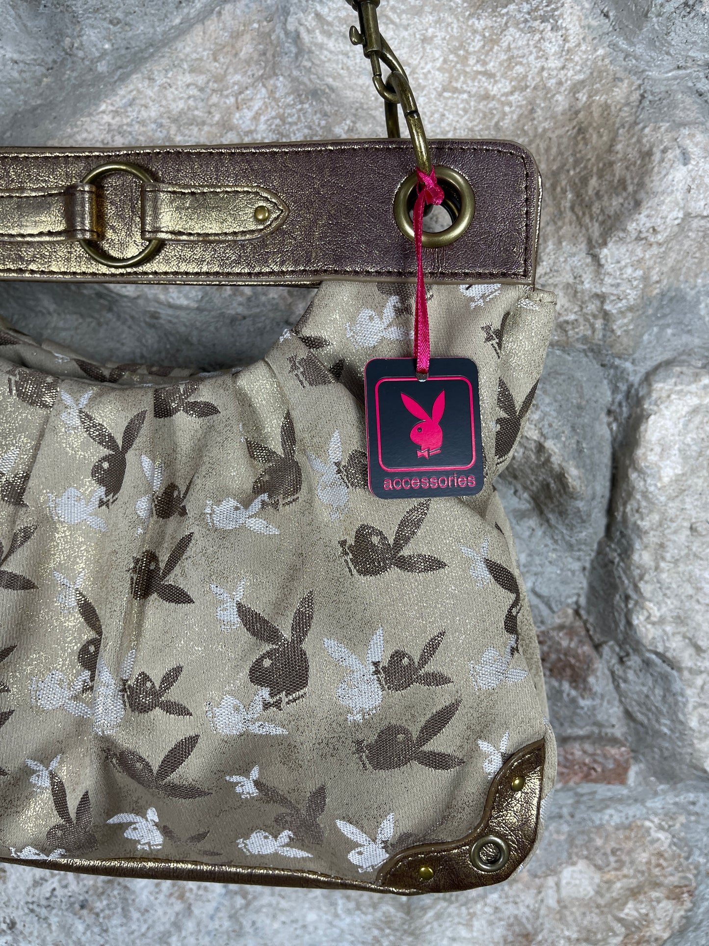 Y2K Playboy Hand Bag Gold Deadstock 2008