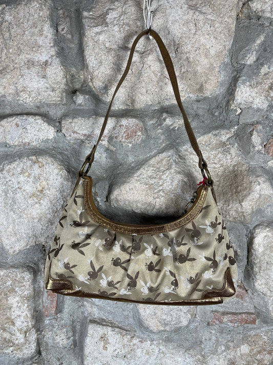 Y2K Playboy Shoulder Bag Gold Monogram Deadstock 2007
