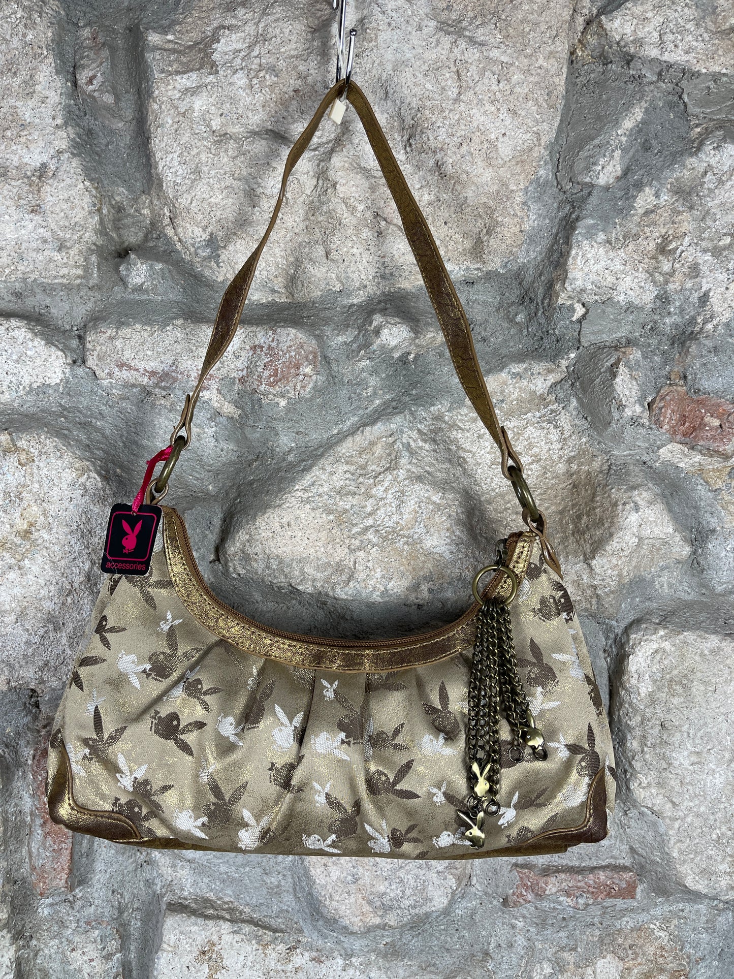 Y2K Playboy Shoulder Bag Gold Deadstock 2007