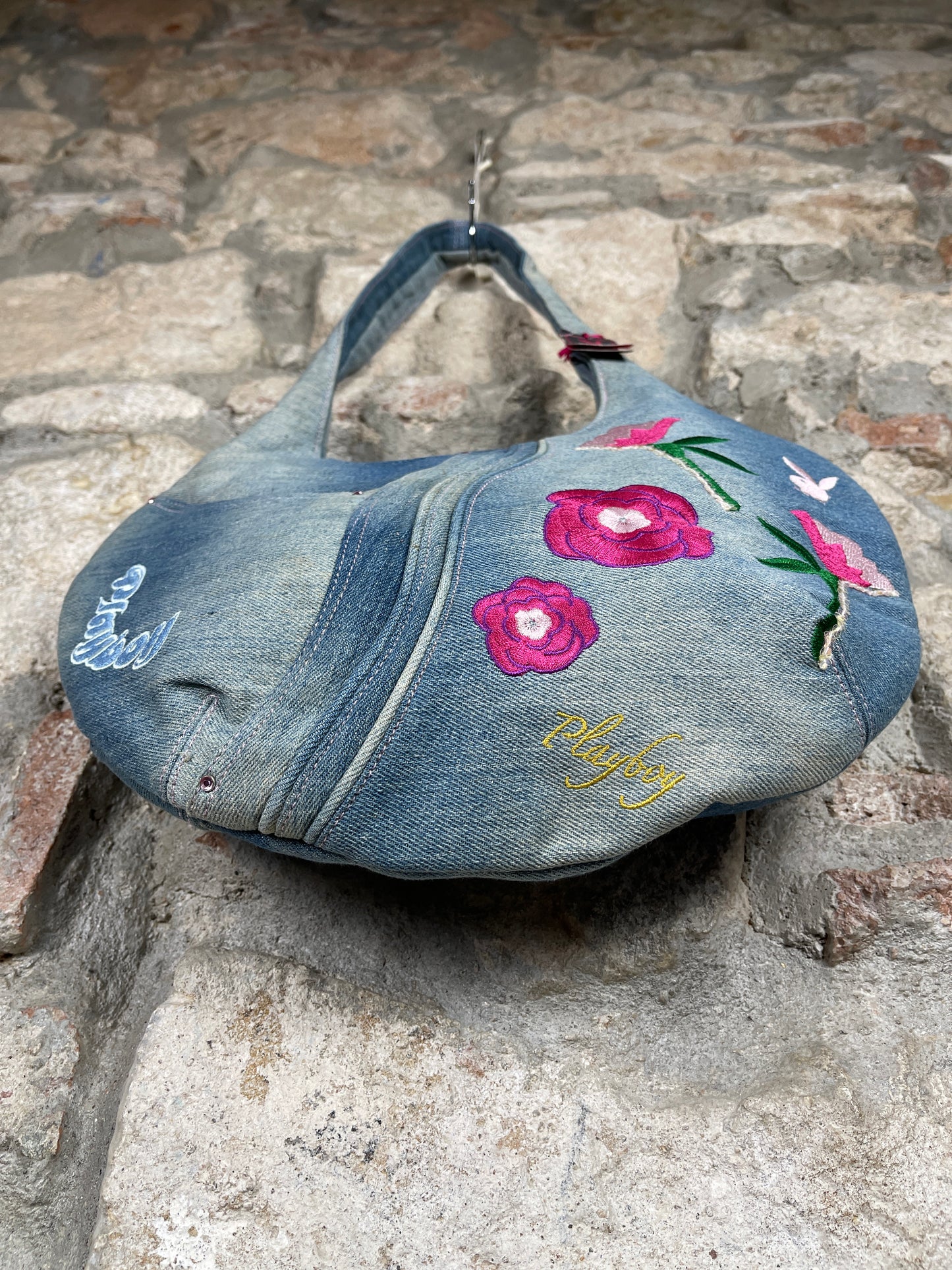 Y2K Playboy Shoulder Bag Denim Blue Deadstock 2004
