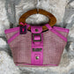 Y2K Playboy Hand Bag Pink Jute Deadstock 2004