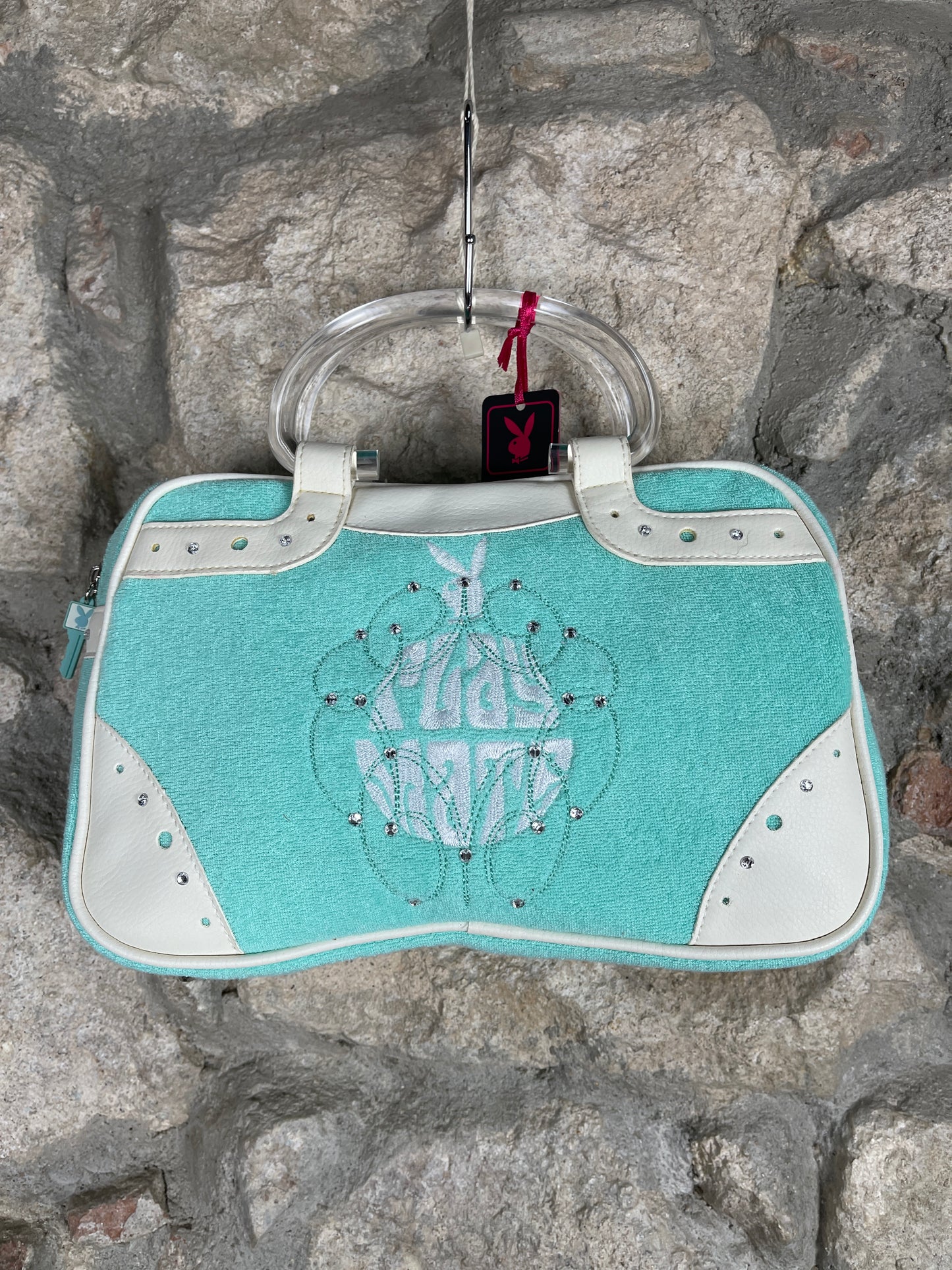 Y2K Playboy Flannel Hand Bag Turquoise 2004