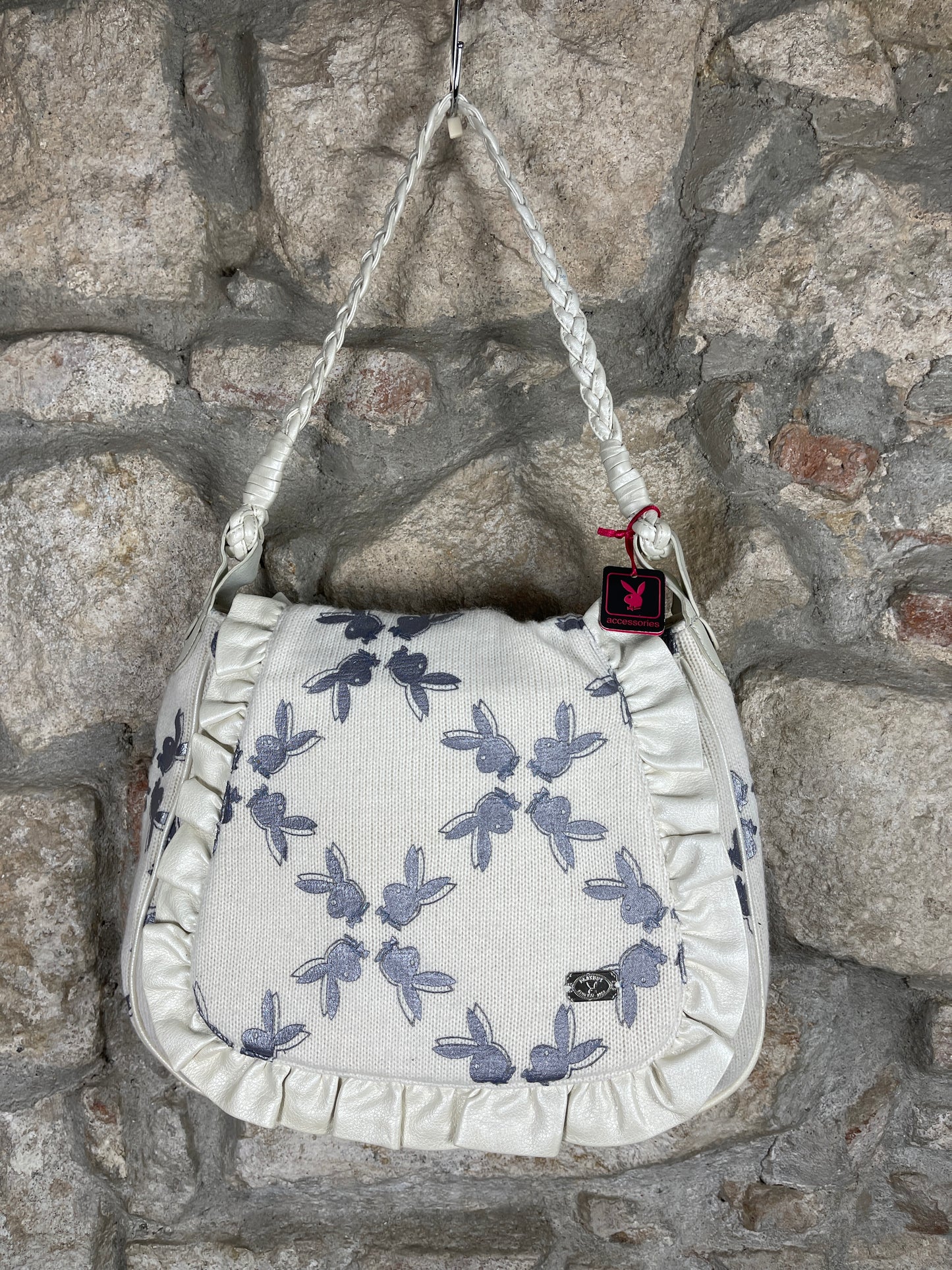 Y2K Playboy Shoulder Bag White Deadstock 2007