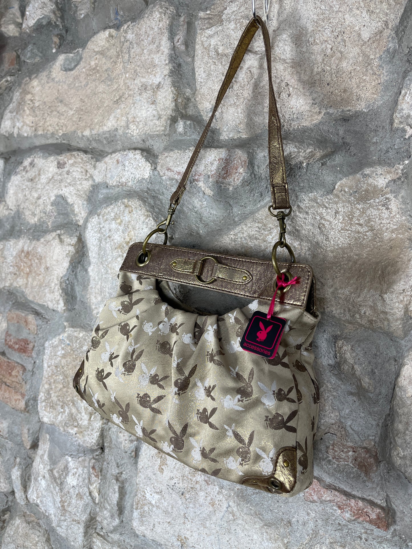 Y2K Playboy Hand Bag Gold Deadstock 2008