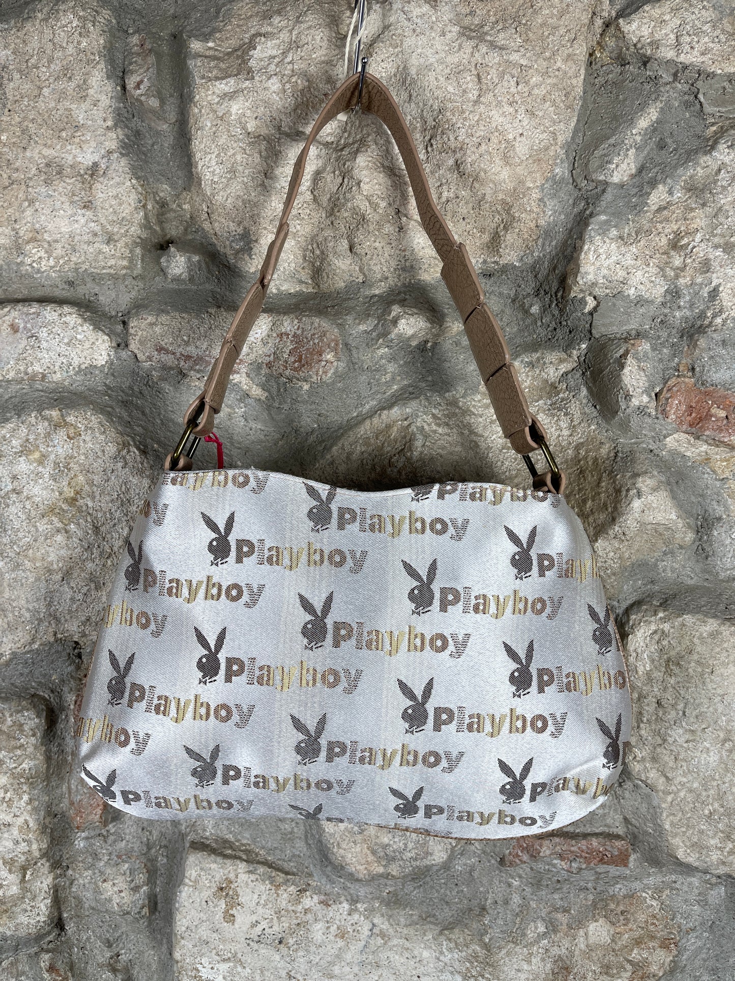 Y2K Playboy Shoulder Bag Creme Beige Deadstock 2008