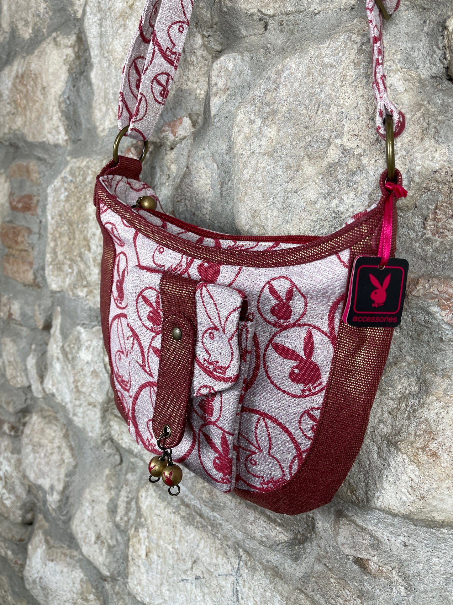 Y2K Playboy Shoulder Bag Red Deadstock 2007