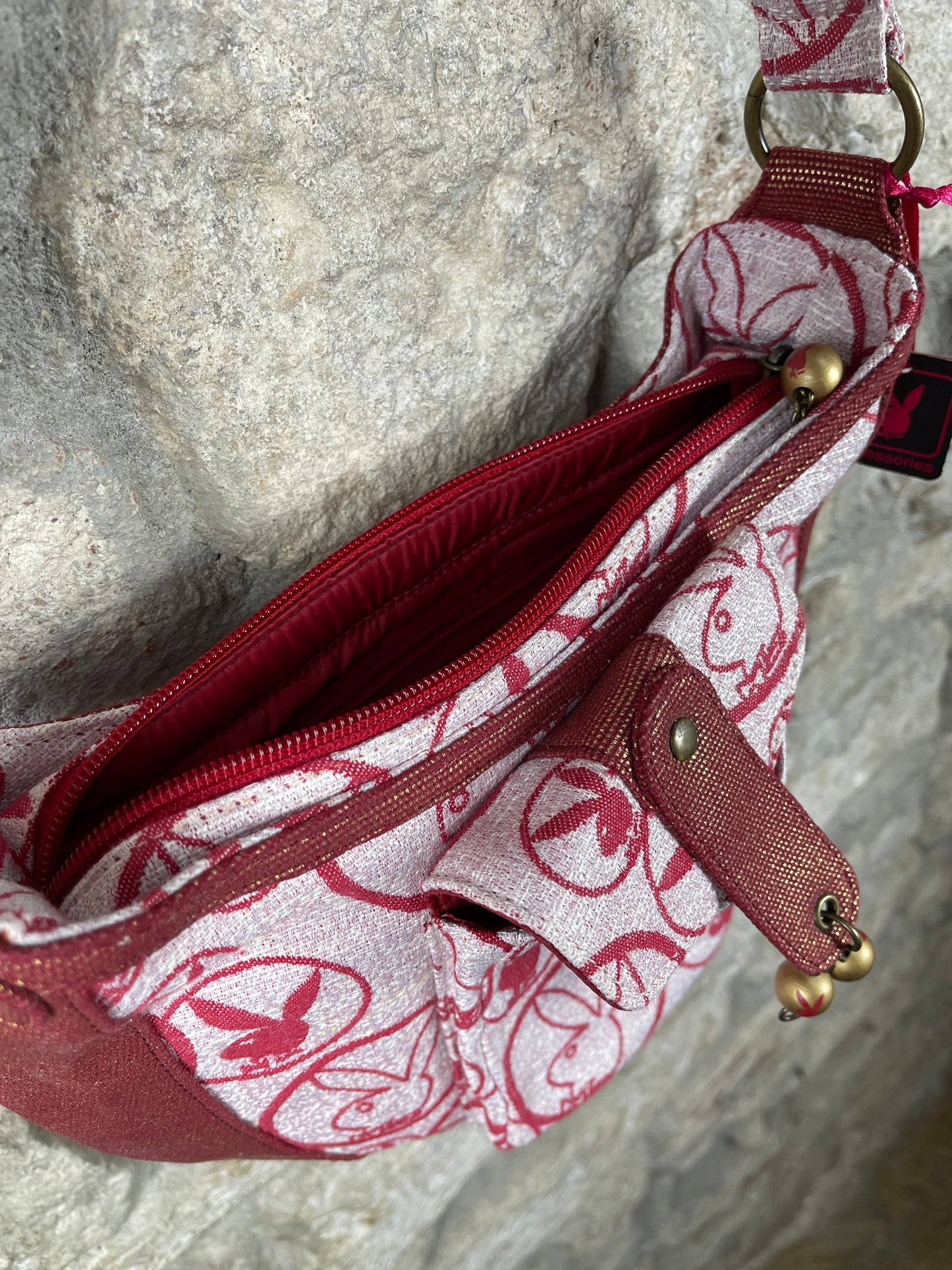 Y2K Playboy Shoulder Bag Red Deadstock 2007