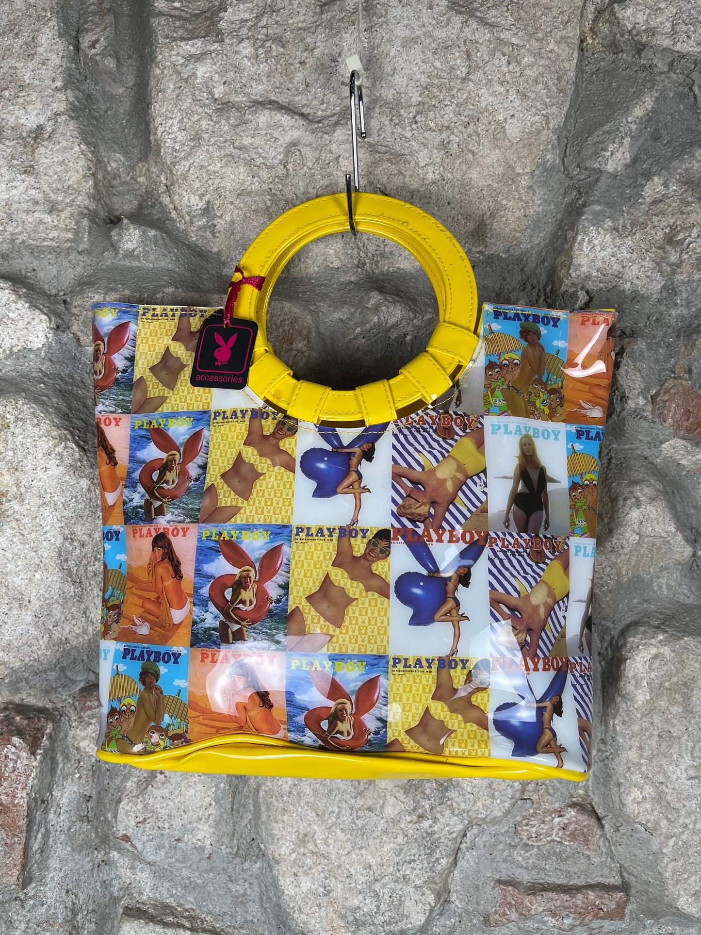 Y2K Playboy Hand Bag Vinyl Yellow Deadstock 2004