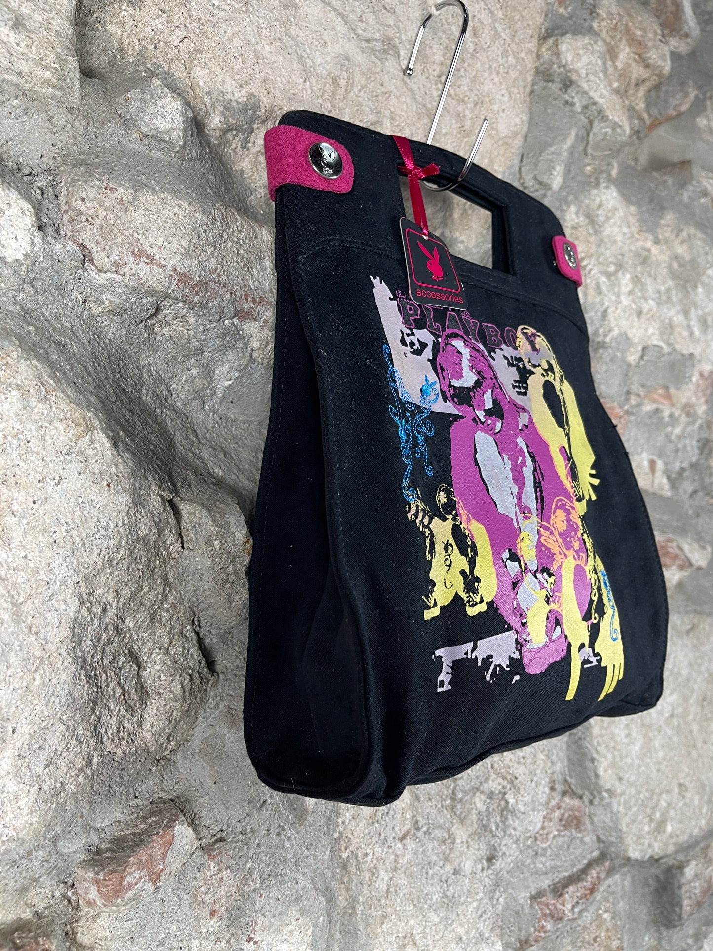 Y2K Playboy Hand Bag Black Deadstock 2004