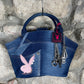 Y2K Playboy Denim Hand Bag Blue Deadstock 2004