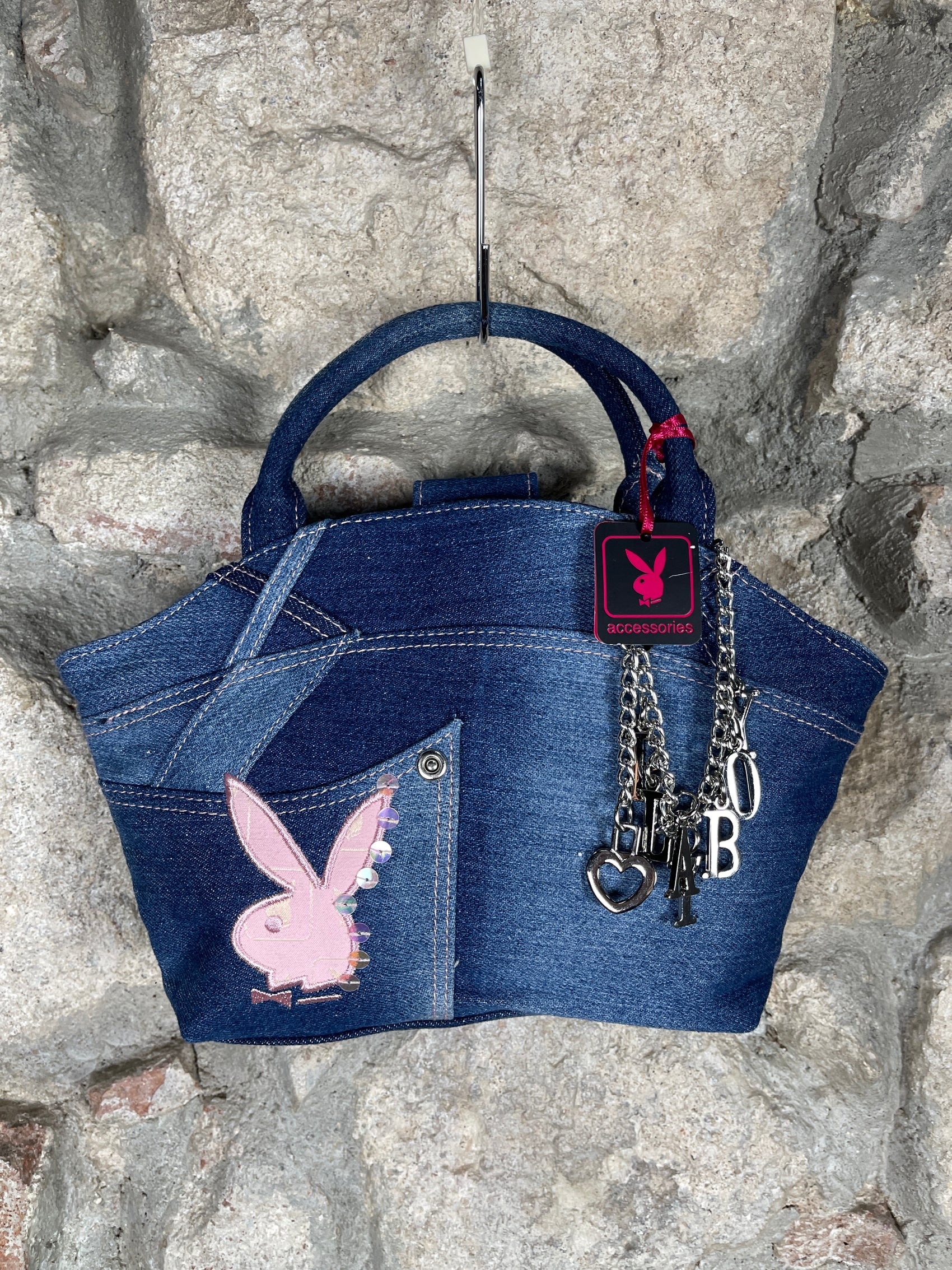 Y2K Playboy Denim Hand Bag Blue Deadstock 2004