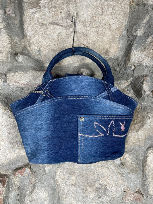 Y2K Playboy Denim Hand Bag Blue Deadstock 2004