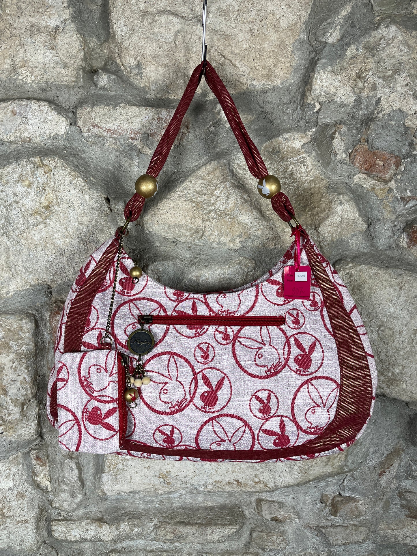 Y2K Playboy Shoulder Bag Red Deadstock 2007