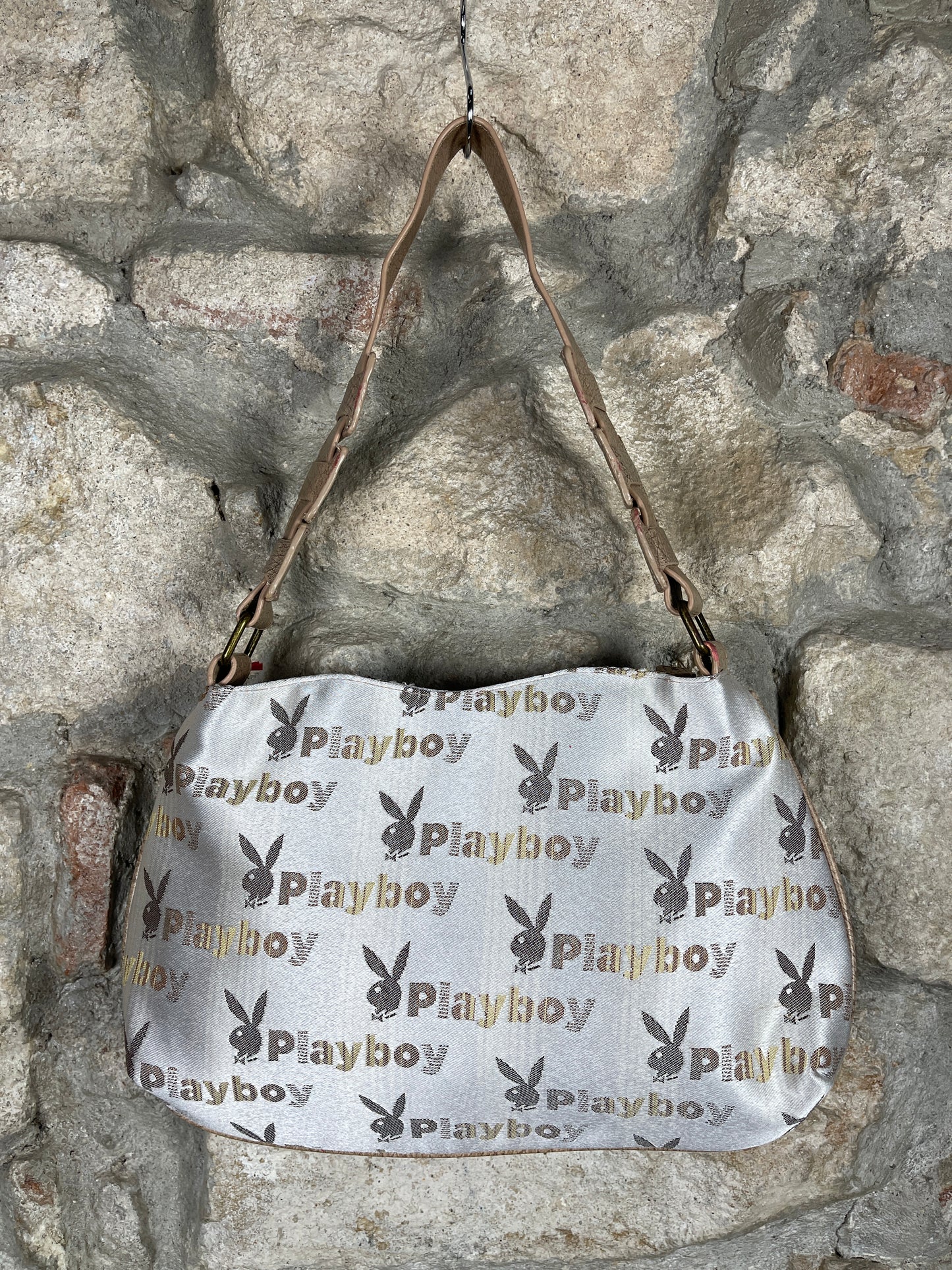 Y2K Playboy Shoulder Bag Beige Creme Deadstock 2008