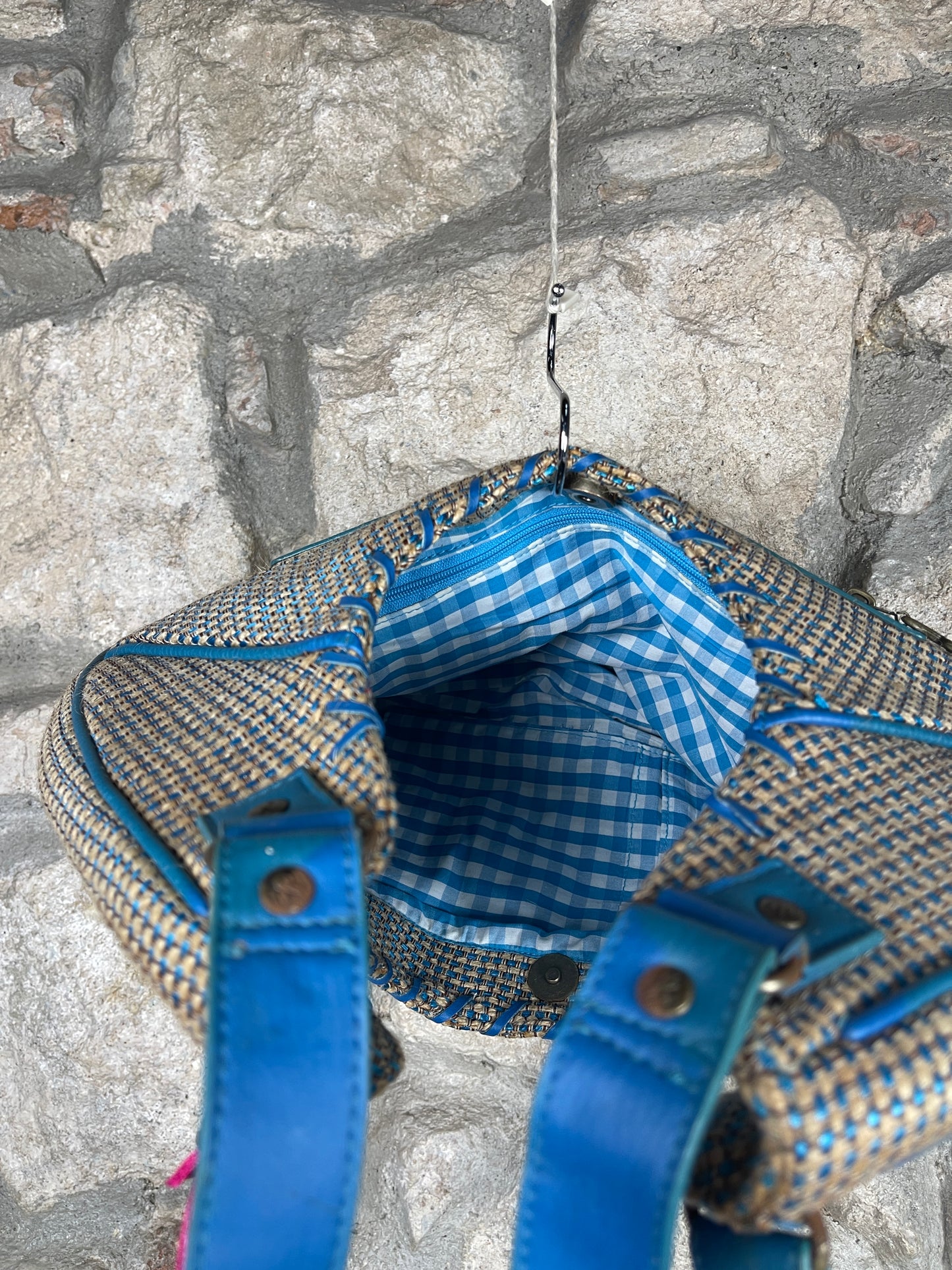 Y2K PLayboy Shoulder Bag Jute Blue Deadstock 2004