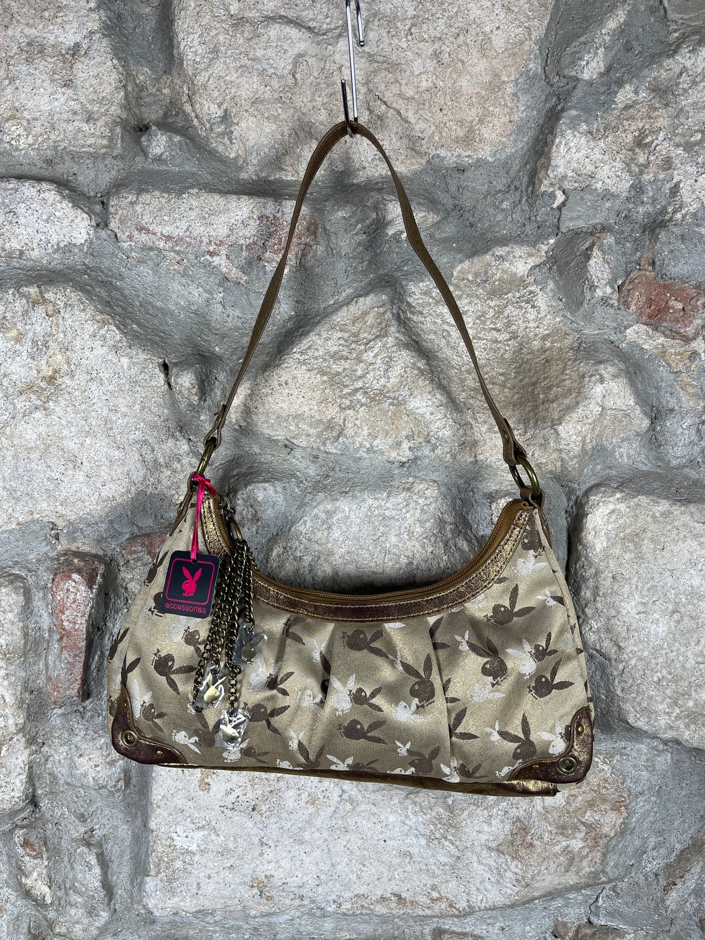 Y2K Playboy Shoulder Bag Gold Deadstock 2007