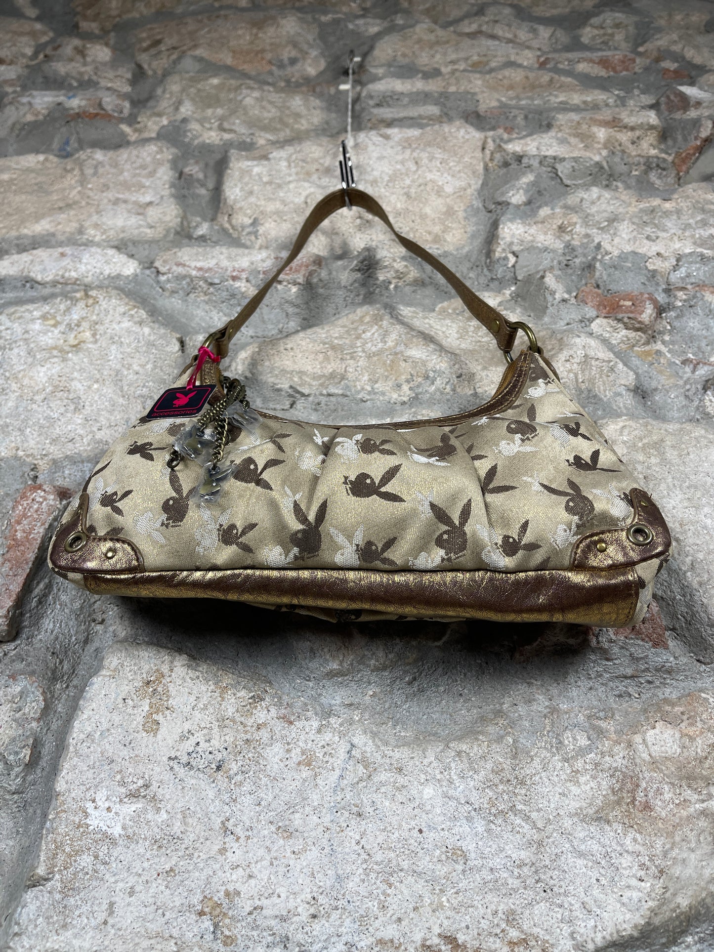 Y2K Playboy Shoulder Bag Gold Deadstock 2007