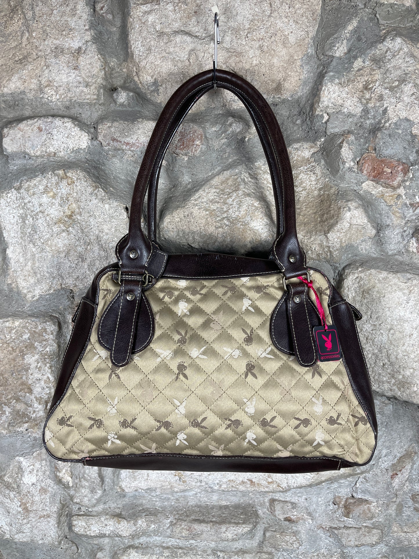 Y2K Playboy Shoulder Bag Beige Brown Deadstock 2007