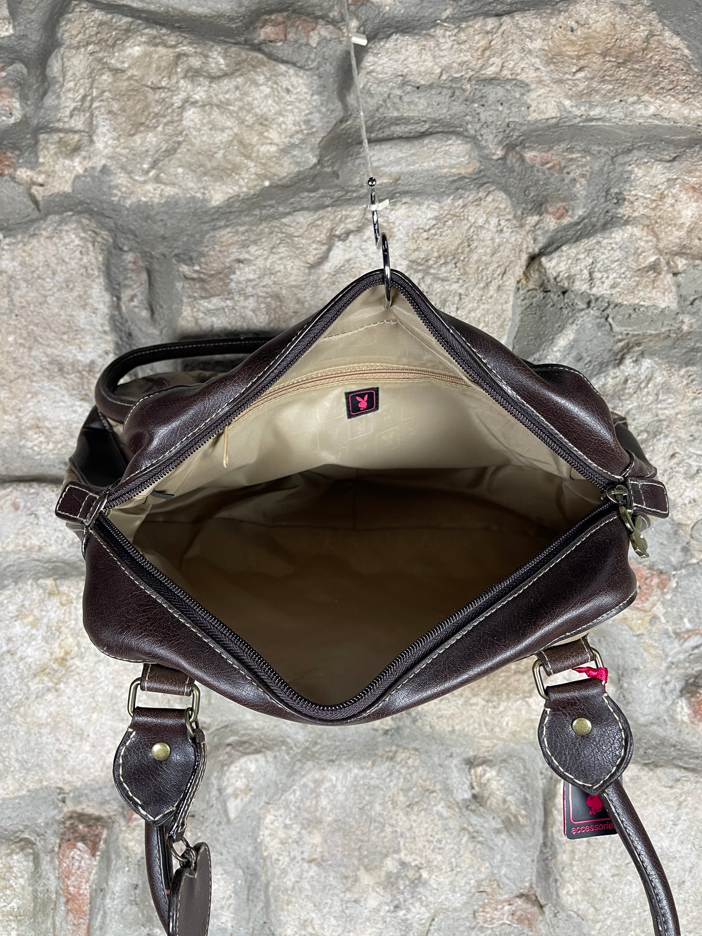 Y2K Playboy Shoulder Bag Beige Brown Deadstock 2007
