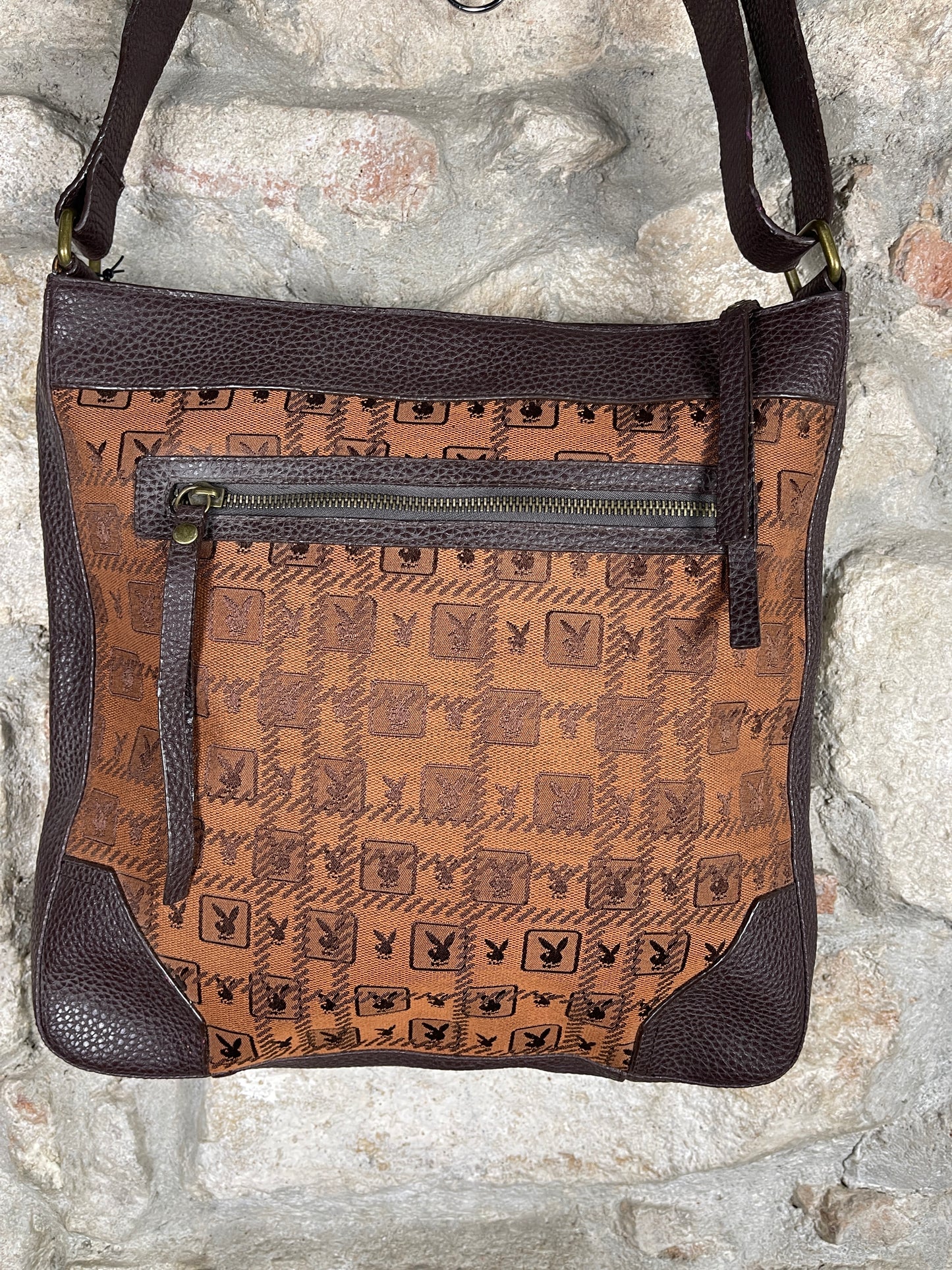 Y2K Playboy Shoulder Bag Brown Bronze Deadstock