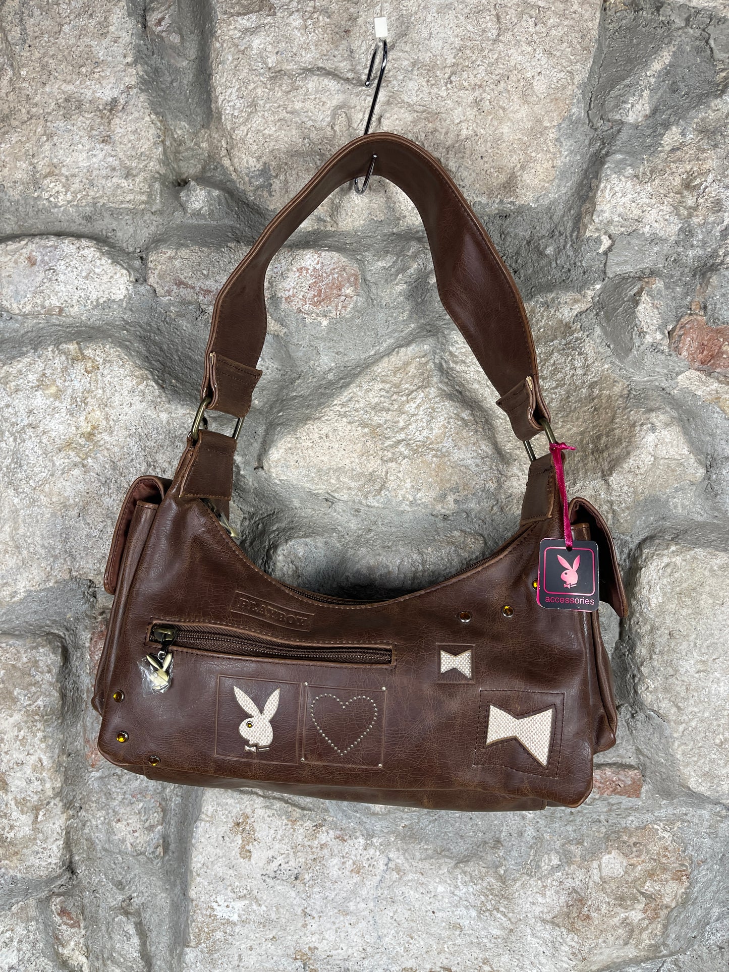Y2K Playboy Shoulder Bag Brown Deadstock 2004